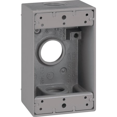 14252 1 Gang Gray Rectangle Weatherproof Outlet Box
